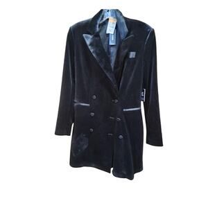 Express Black Velvet Double Breasted Blazer Size Small New with Tags